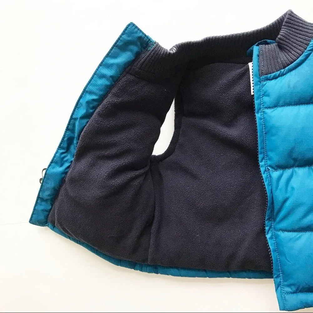 Gymboree blue fleece lined puffer vest EUC 6-12m